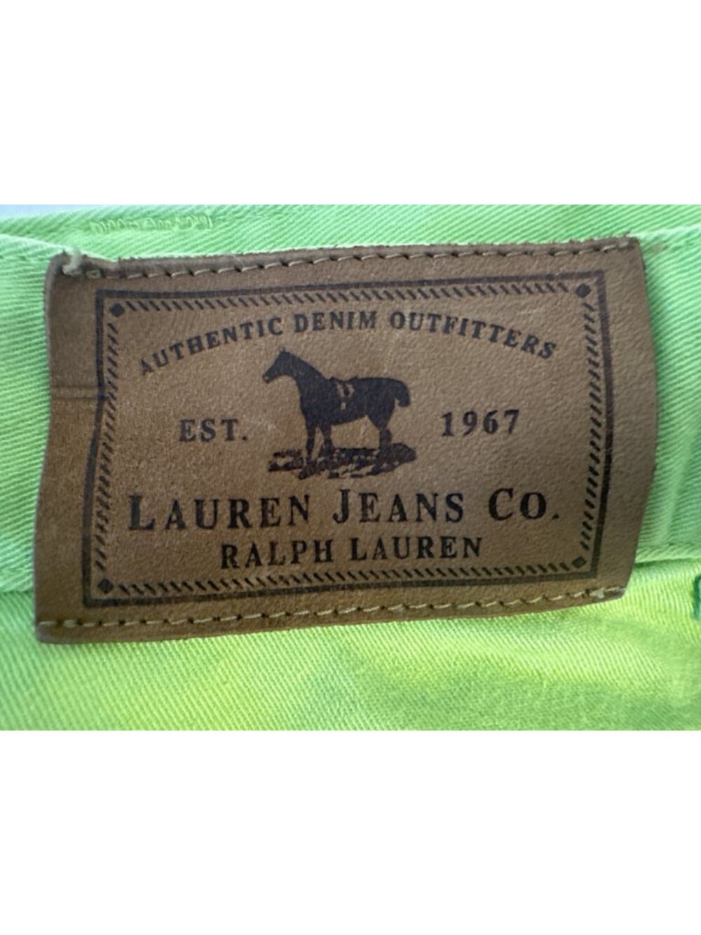 2/$30 Lauren Jeans Co. Ralph Lauren 14 Lime Green Stretch Cropped Pants - Picture 8 of 16